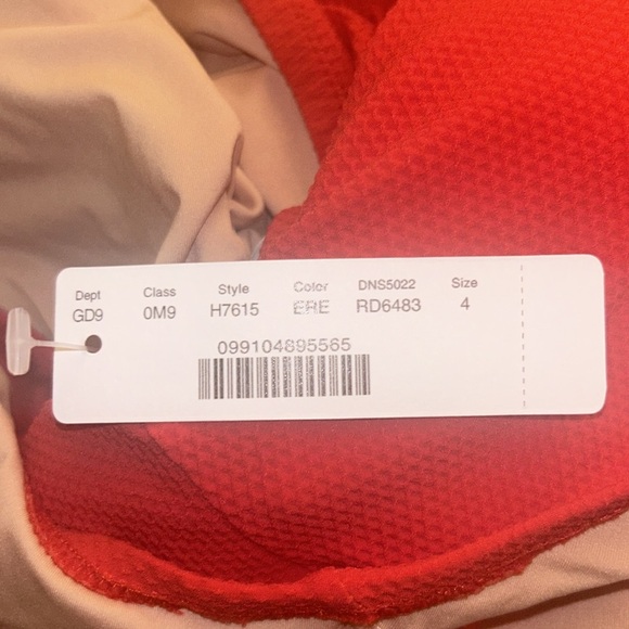 J. Crew size 4 Pique Fire Engine Red one piece lined padded one piece swimsuit. - Picture 5 of 5